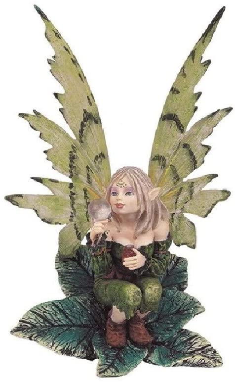6" h Green Forest Fairy Blowing Bubbles Statue Fantasy