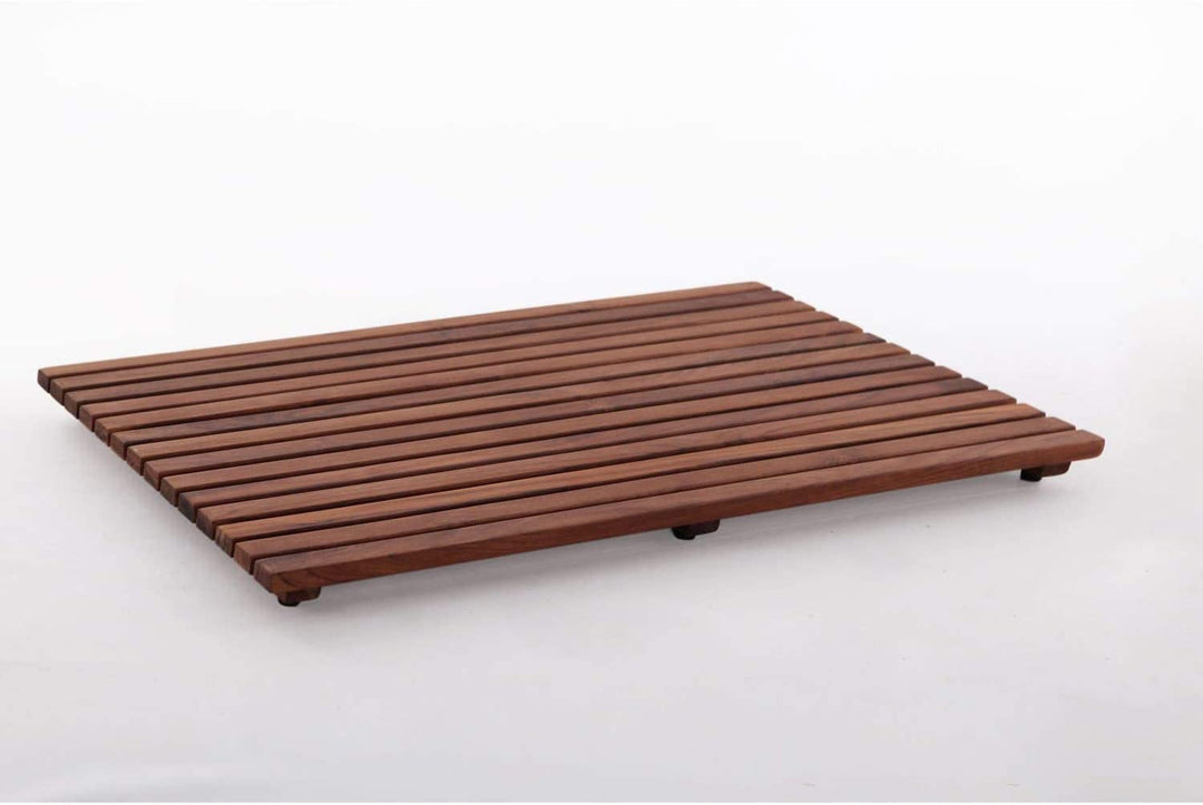 Teak Brown Shower Mat 31 4"x19 6" Wood - Diamond Home USA