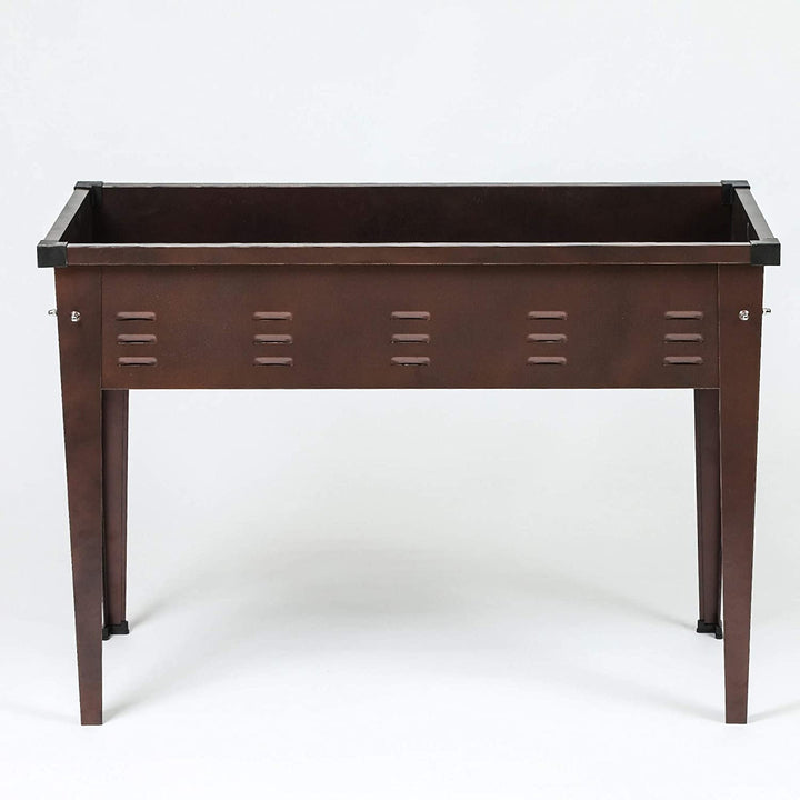 49 5in Metal Rectangular Raised Garden Planter Brown Traditional