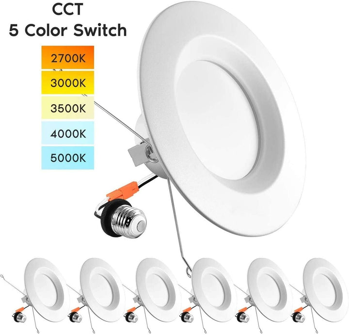 5/6" Led Recessed Lights Color Selectable White Modern