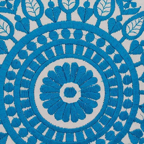 Handmade Cotton Pair 2 Cushion Covers Cool Turquoise (India) Blue White Abstract Casual