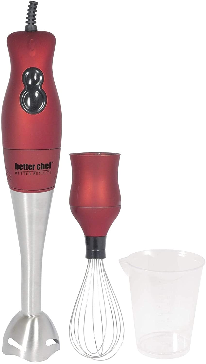 Handheld Blender Mixer Red Metal Stainless Steel Multiple