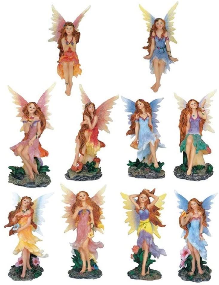 10 Piece Mini Fairy Poses 4" h Miniature Fantasy