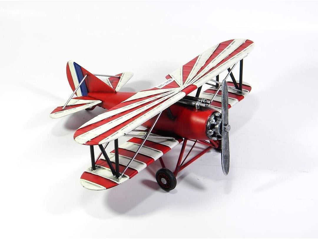 Decorative Red White Blue Model Airplane Small Color Iron