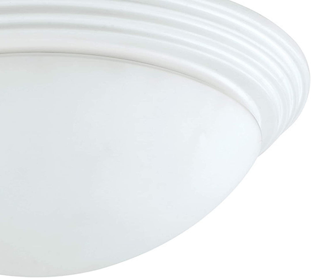 Dome Shaped Glass Ceiling Lamp Hardwired Switch White Clear Modern Contemporary - Diamond Home USA