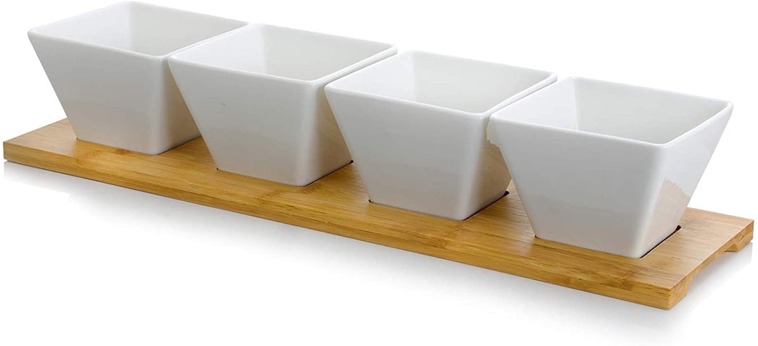 Pantry Basics 5pc Appetizer Condiment Server W/Bamboo