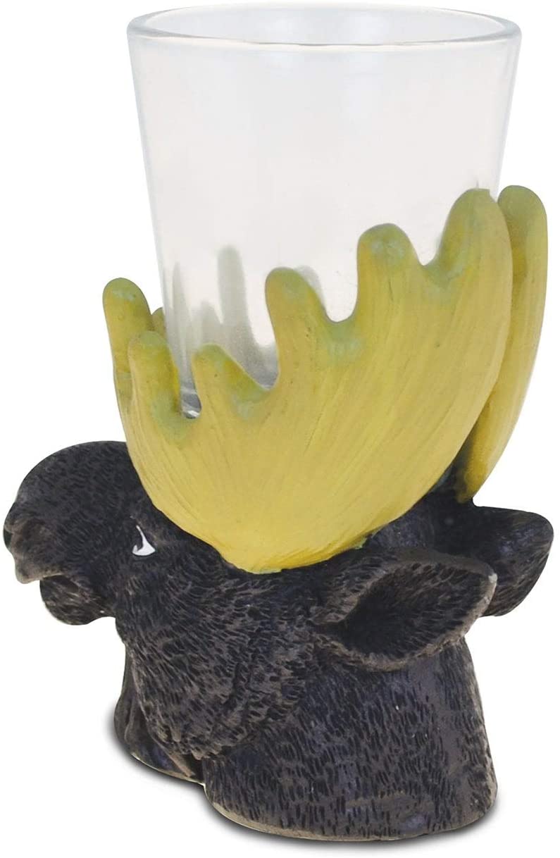 Moose Cool Animal Theme Shot Glass Brown 1 Piece - Diamond Home USA