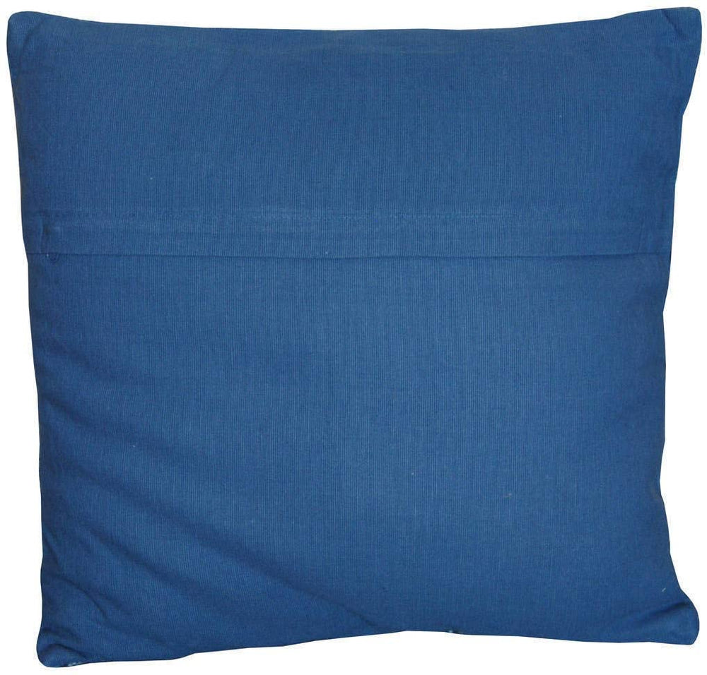 Handmade 20 inch Throw Pillows (Set 2) Blue Floral Modern Contemporary Cotton Two - Diamond Home USA