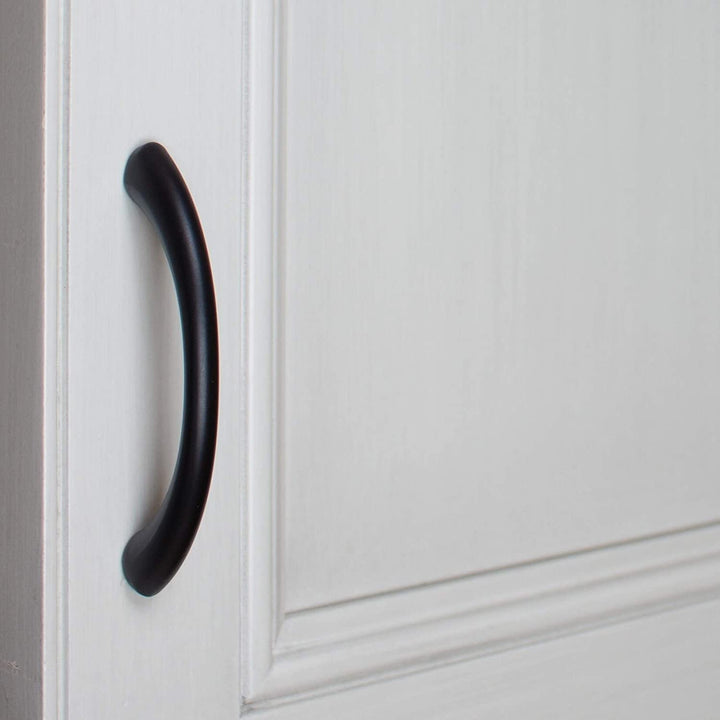 10 Pack 2 3/4 inch Center Modern Loop Cabinet Pull Black Contemporary Zinc Matte - Diamond Home USA