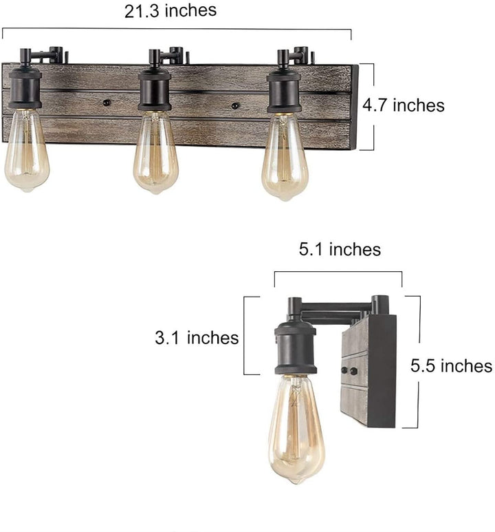 3 Light Wall Lamps Wood Sconces Bronze Indoor Lights Metallic Industrial Modern Contemporary Traditional Metal Adjustable - Diamond Home USA