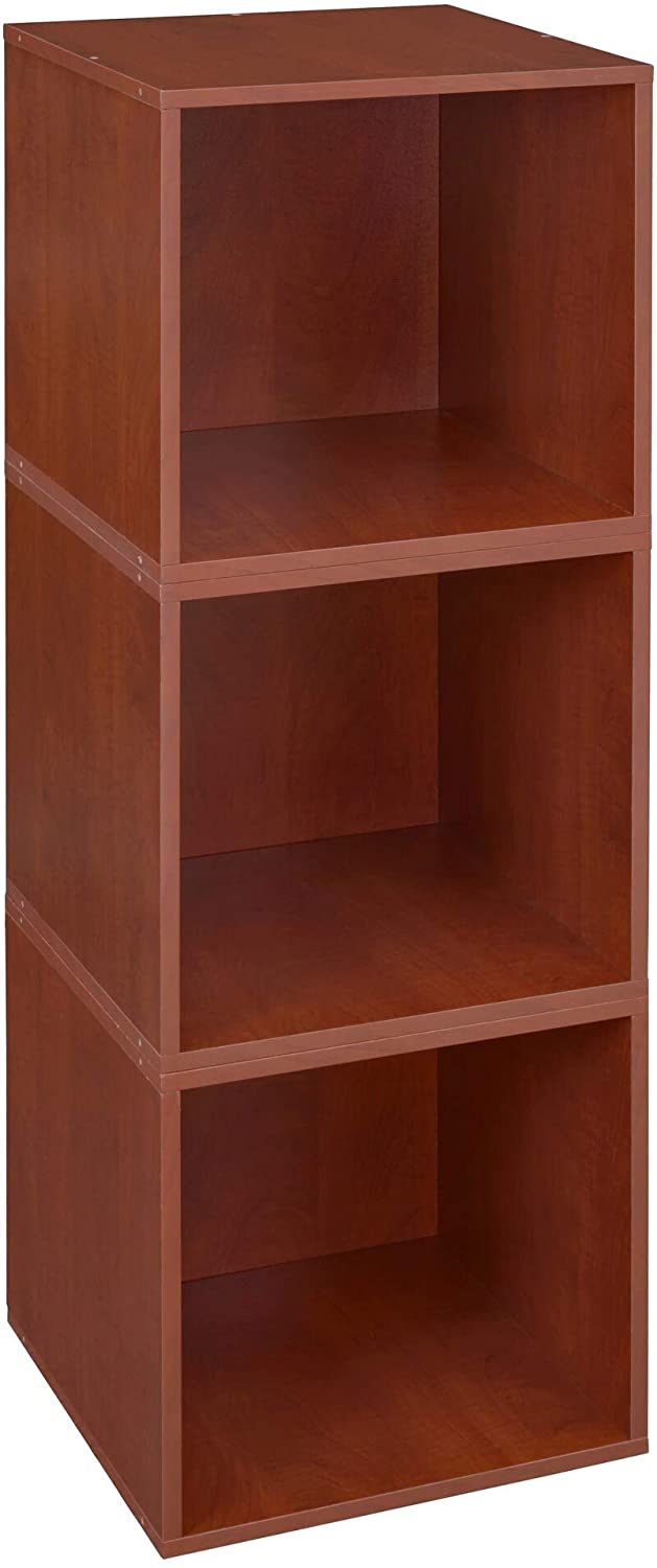 Storage Set 3 Cubes Cherry Modern Contemporary Laminate Finish - Diamond Home USA