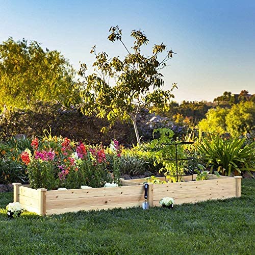 8 Foot Wooden Garden Bed Planter Box Off White Rectangular