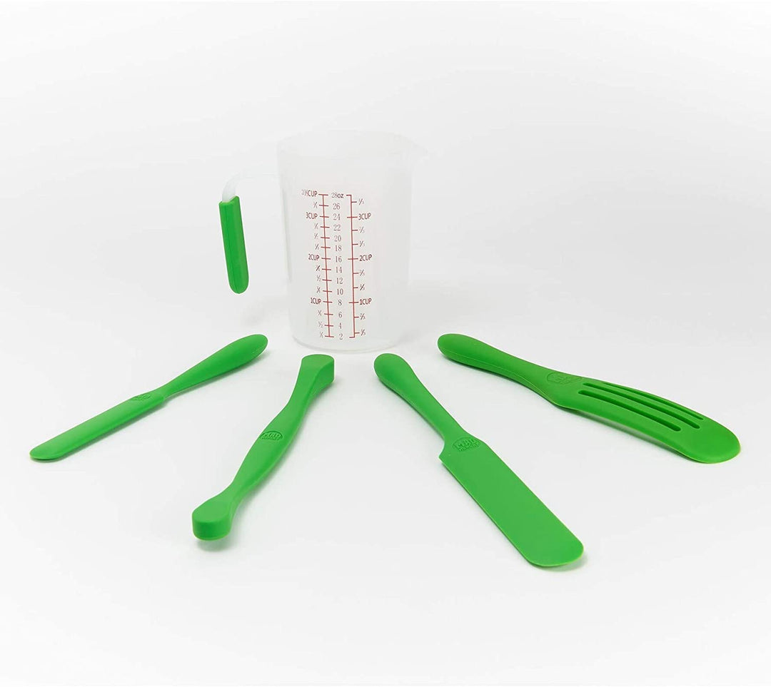 4 pc Silicone Baking Prep Set W/Measuring Cup Model Green
