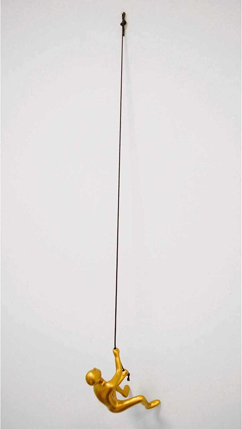 6" X 3" Resin Gold Climbing Man Circus - Diamond Home USA