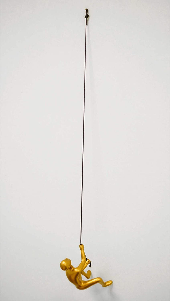 6" X 3" Resin Gold Climbing Man Circus - Diamond Home USA