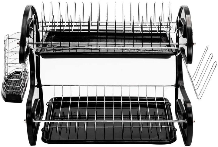 Multifunctional Dual Layers Bowls Collection Shelf Dish Rack