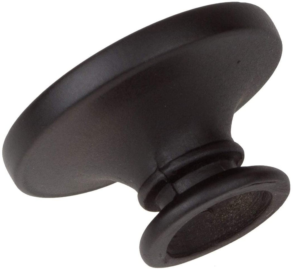 1 inch Matte Black Small Round Ring Button Cabinet Knobs (Pack 25) Metal