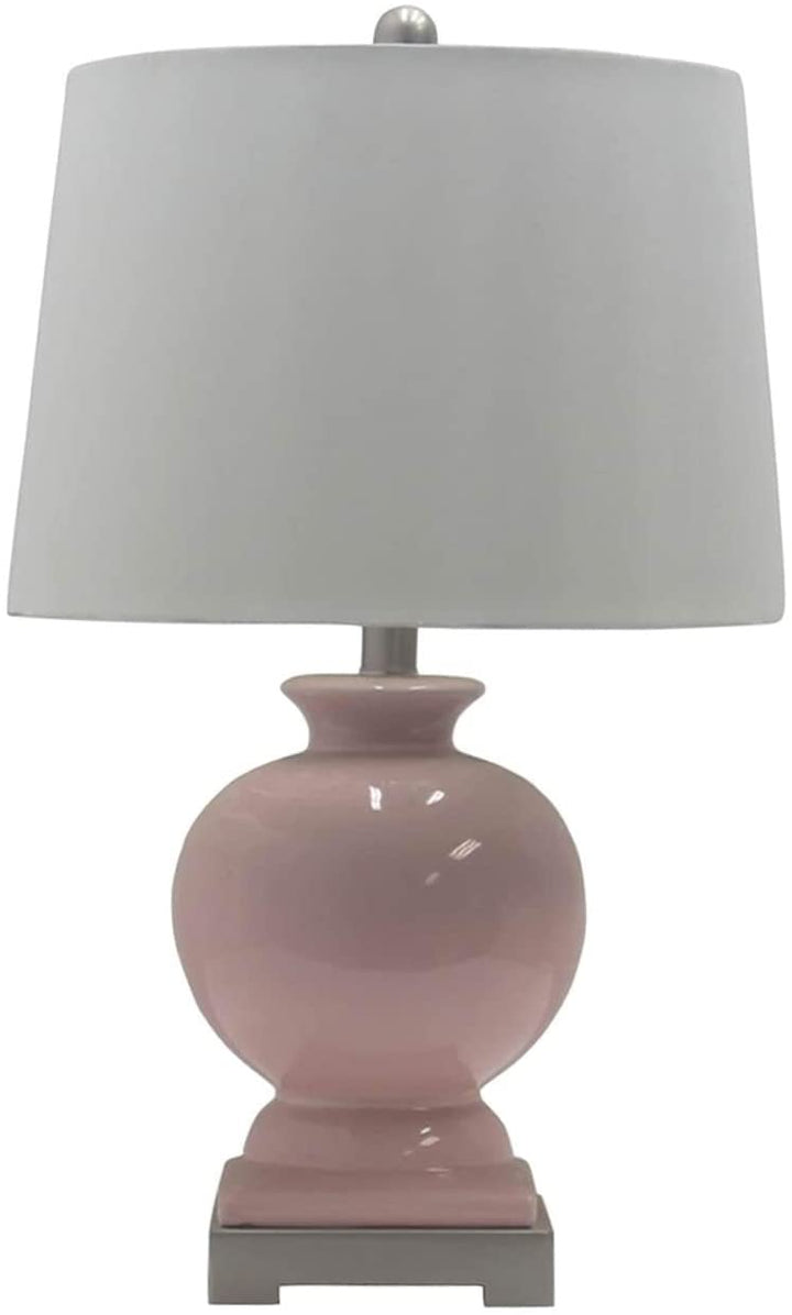 24 Blush Ceramic Table Lamp W/bs Base Pink