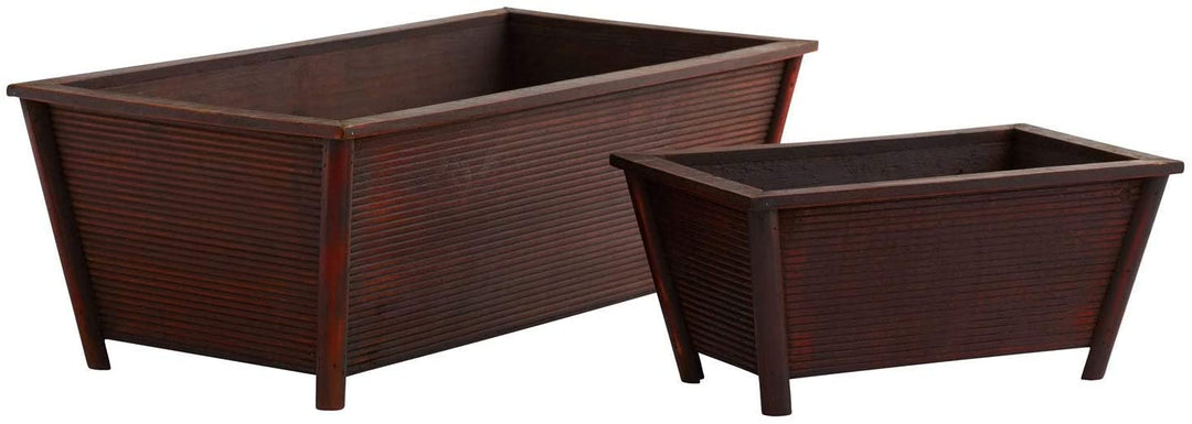 Rectangle Planters (Set 2) Brown Rectangular