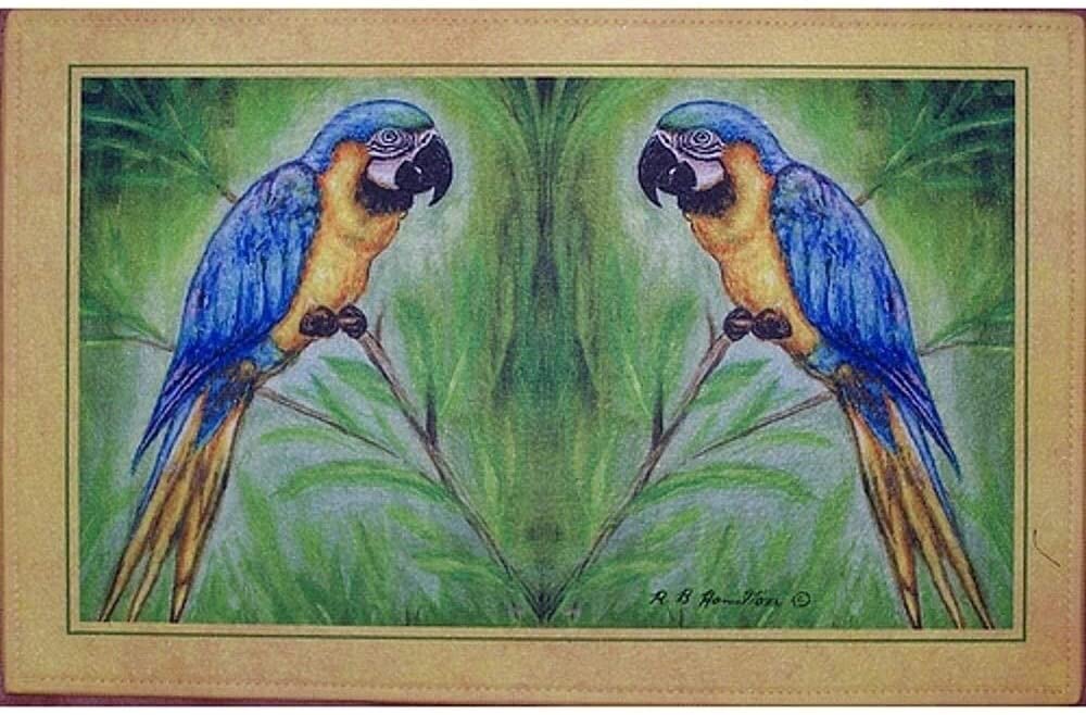 Blue Place Mat Set 4 Color Rectangle