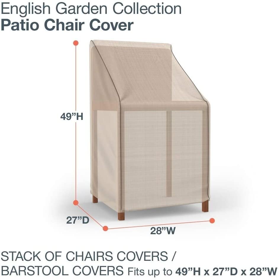 MISC Waterproof Outdoor Barstool Cover English Garden Tan Tweed 49" h X 28" w 27" deep Polyester