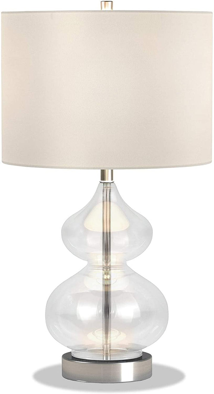Glass Double Table Lamp Clear Farmhouse Glam - Diamond Home USA