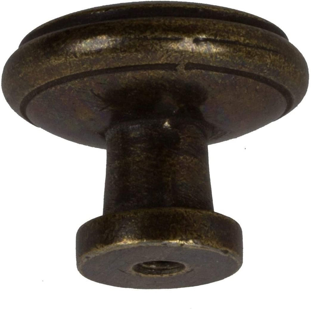 Antique Brass Round Ring Cabinet Knobs (Case 25) Traditional Metal Finish - Diamond Home USA