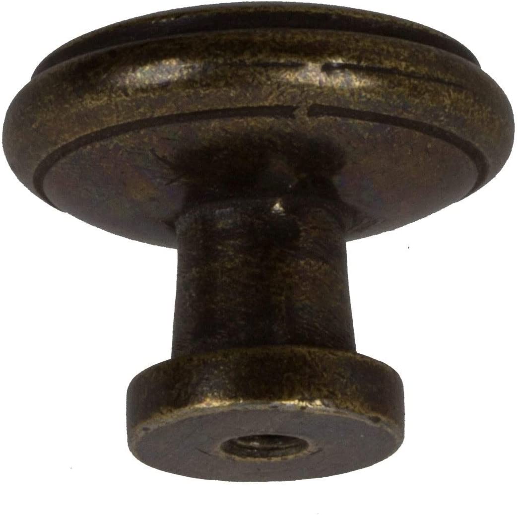 Antique Brass Round Ring Cabinet Knobs (Case 25) Traditional Metal Finish - Diamond Home USA