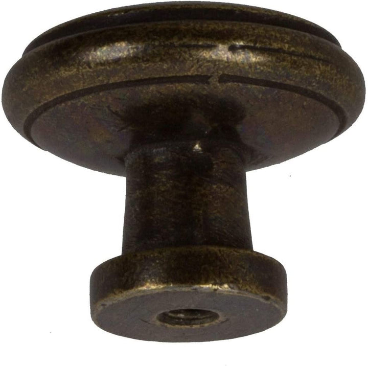 Antique Brass Round Ring Cabinet Knobs (Case 25) Traditional Metal Finish - Diamond Home USA