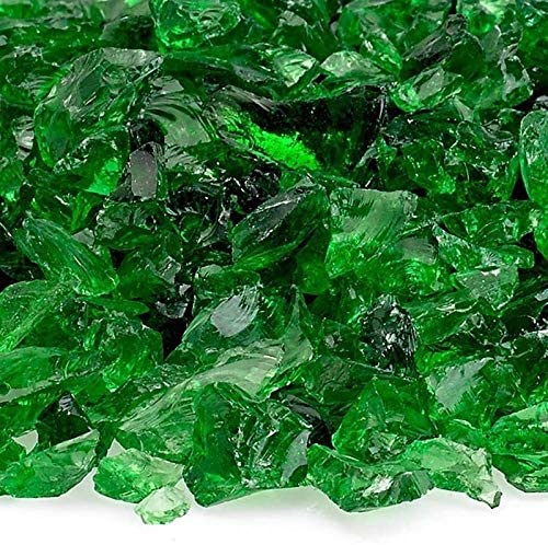 Patio Heaters 20lbs Recycled Fire Pit Glass Green 25" l X 5 w X 5 h - Diamond Home USA