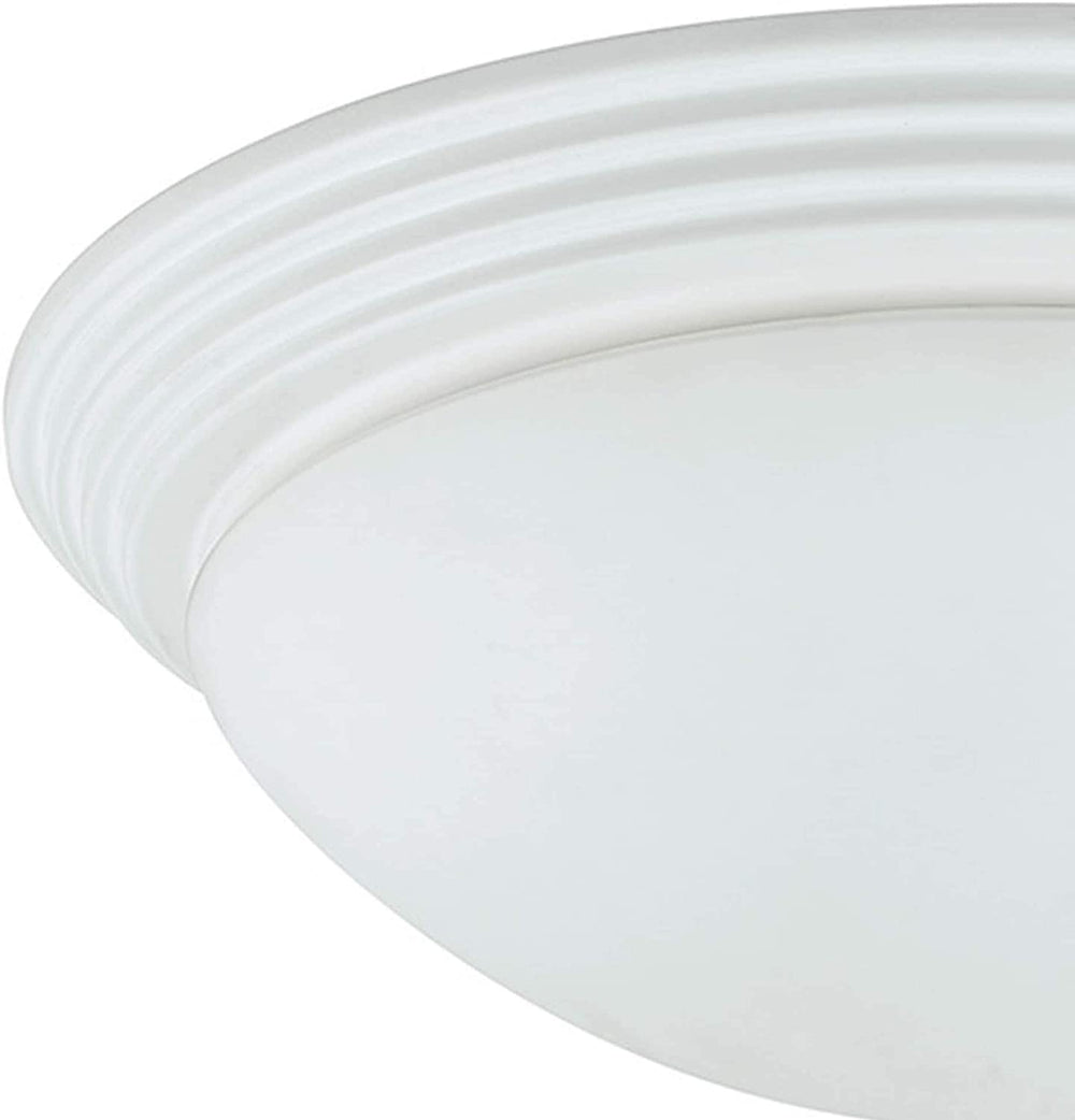 Dome Shaped Glass Ceiling Lamp Hardwired Switch White Clear Modern Contemporary - Diamond Home USA