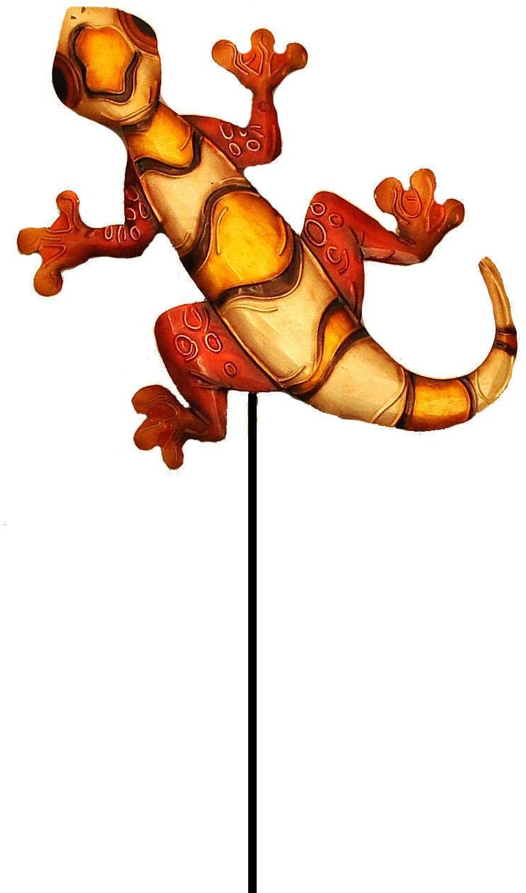 Handmade Gecko Garden Decoration Cream Red Modern Contemporary Traditional Metal - Diamond Home USA