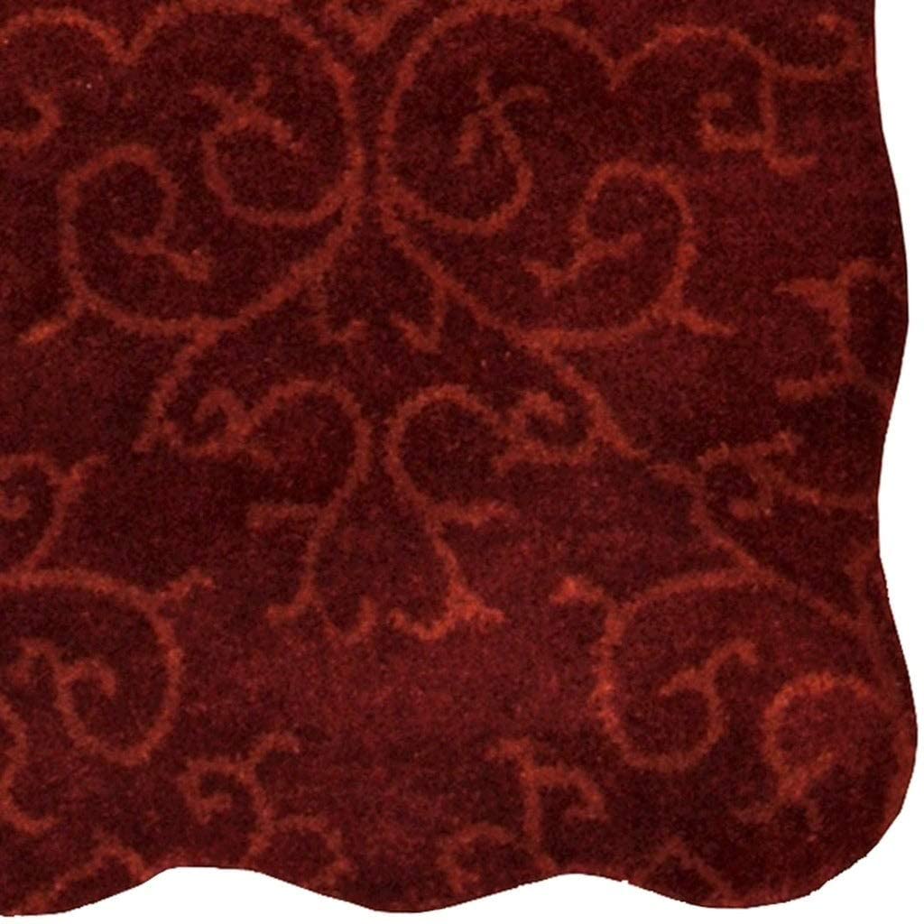 Handmade Wool Rug (2' X 7') 2' 7' Red Scroll Bohemian Eclectic Transitional Vintage Novelty Rectangle Latex Free - Diamond Home USA
