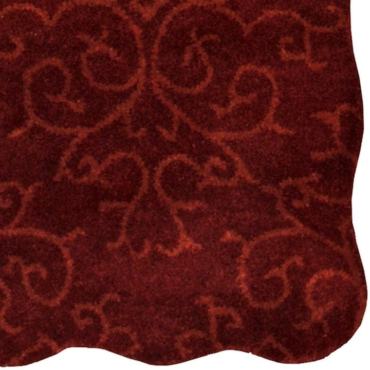 Handmade Wool Rug (2' X 7') 2' 7' Red Scroll Bohemian Eclectic Transitional Vintage Novelty Rectangle Latex Free - Diamond Home USA