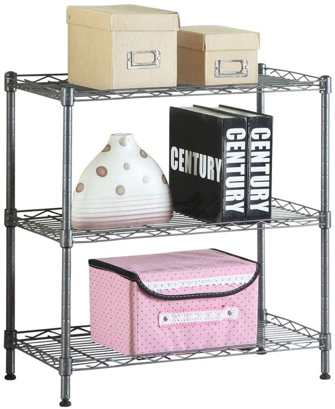 3 Layers Carbon Steel Pp Storage Rack Kitchen Carts Black Modern Contemporary Pet Friendly - Diamond Home USA