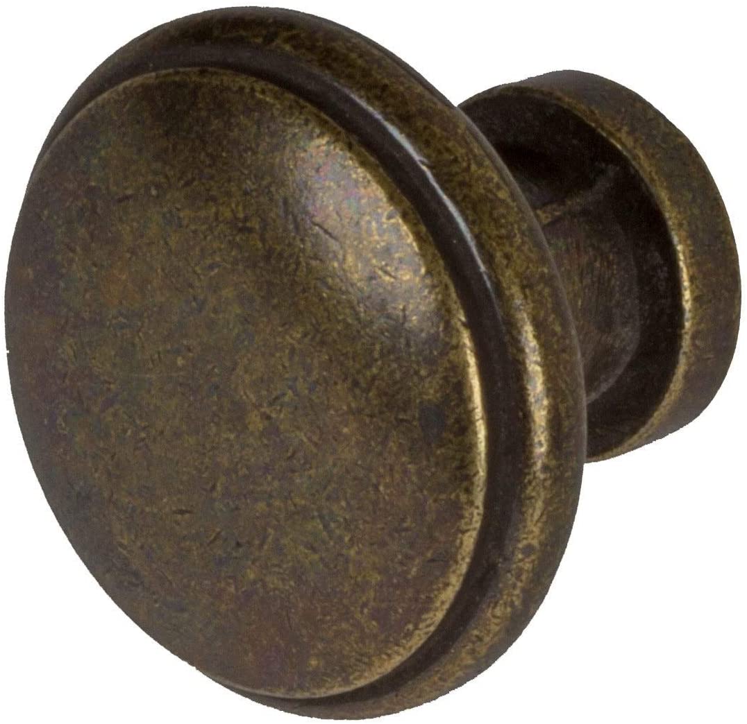 Antique Brass Round Ring Cabinet Knobs (Case 25) Traditional Metal Finish - Diamond Home USA