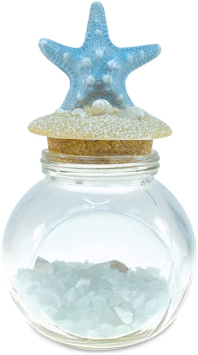 Turquoise Crystal Starfish Shell Nautical Bottle Color