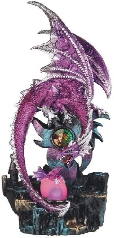 12 25" h Pink Dragon Led Light Statue Fantasy Decoration