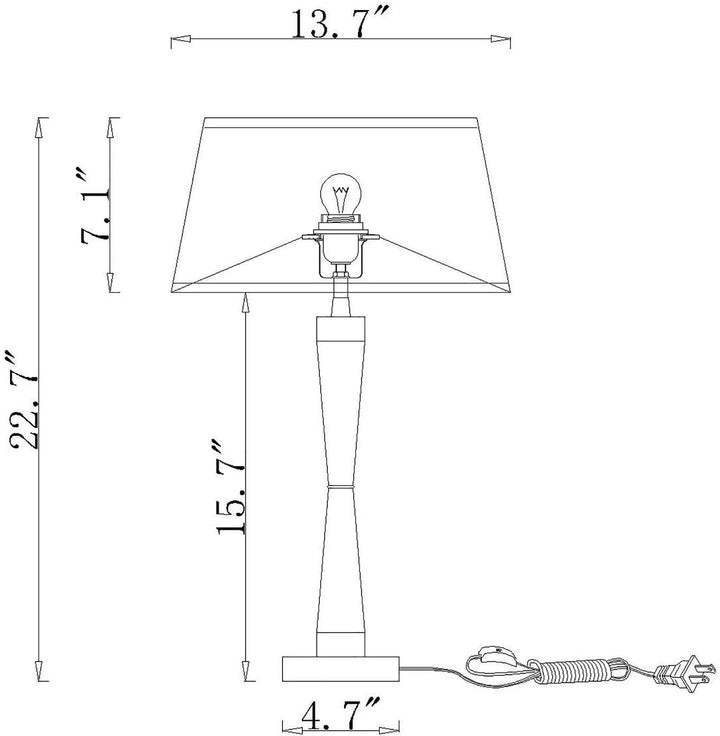 Off White+Matte Gold 1 Light Metal/Fabric Drum Shade Table Lamp Off White Modern Contemporary White - Diamond Home USA