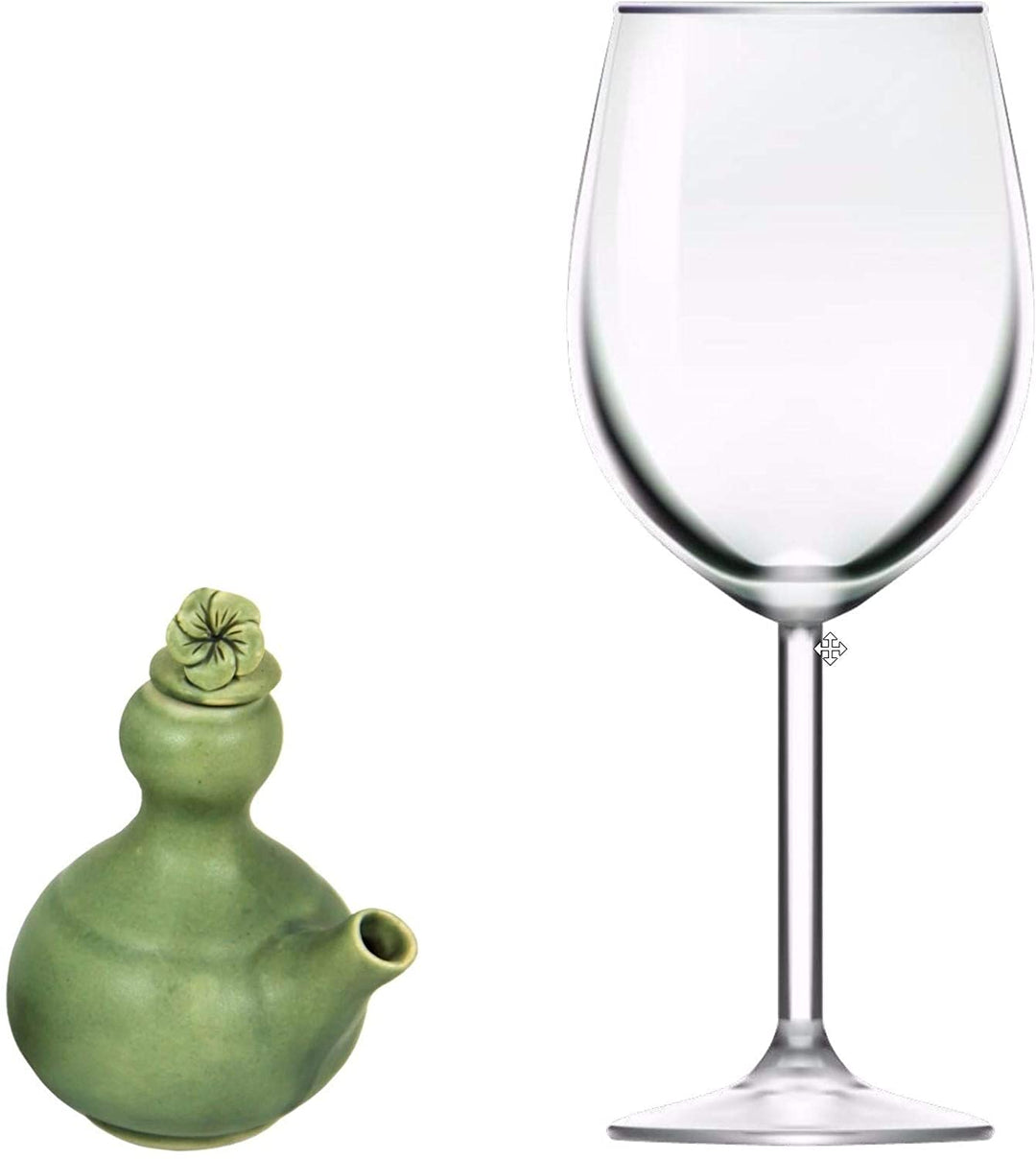 Handmade Happy Frangipani Ceramic Oil Vinegar Set (Pair) Green 2 Piece - Diamond Home USA