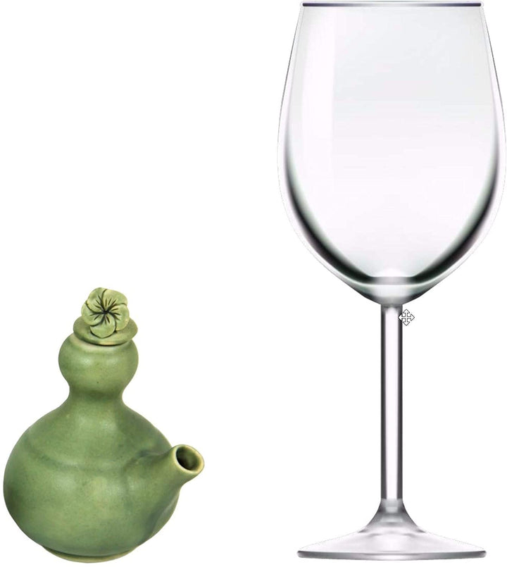 Handmade Happy Frangipani Ceramic Oil Vinegar Set (Pair) Green 2 Piece - Diamond Home USA