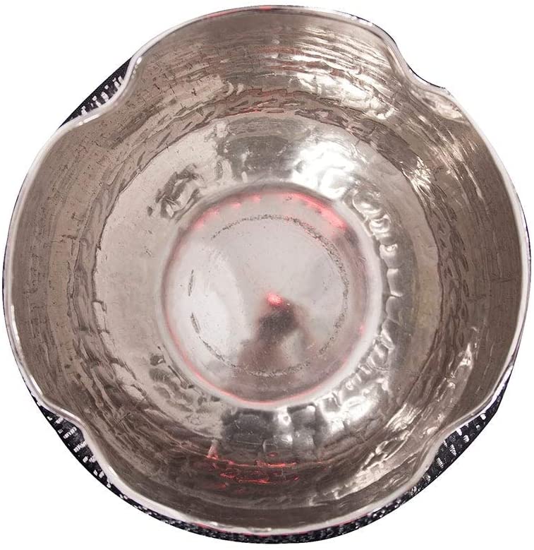 MISC Textured Bright Silver Aluminum Pinch Pot Votive Holder Large 5h X 6w 6d