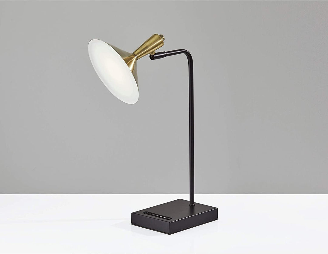 Black Antique Brass Led Desk Lamp Bronze Industrial Modern Contemporary Transitional Bulbs Included Energy Efficient - Diamond Home USA