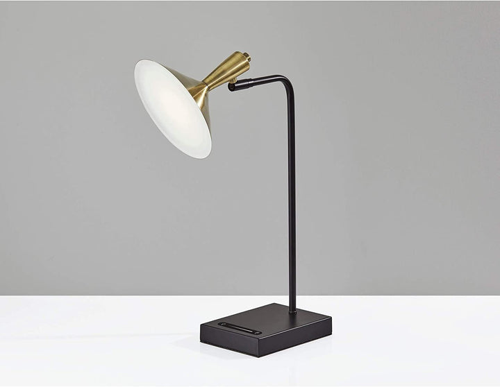 Black Antique Brass Led Desk Lamp Bronze Industrial Modern Contemporary Transitional Bulbs Included Energy Efficient - Diamond Home USA