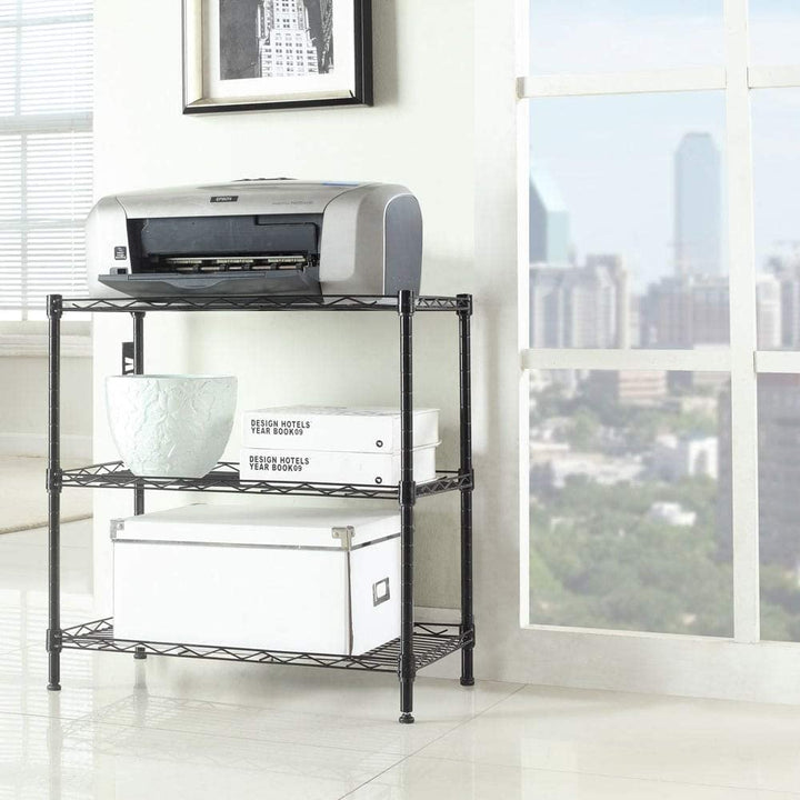 3 Layers Carbon Steel Pp Storage Rack Kitchen Carts Black Modern Contemporary Pet Friendly - Diamond Home USA