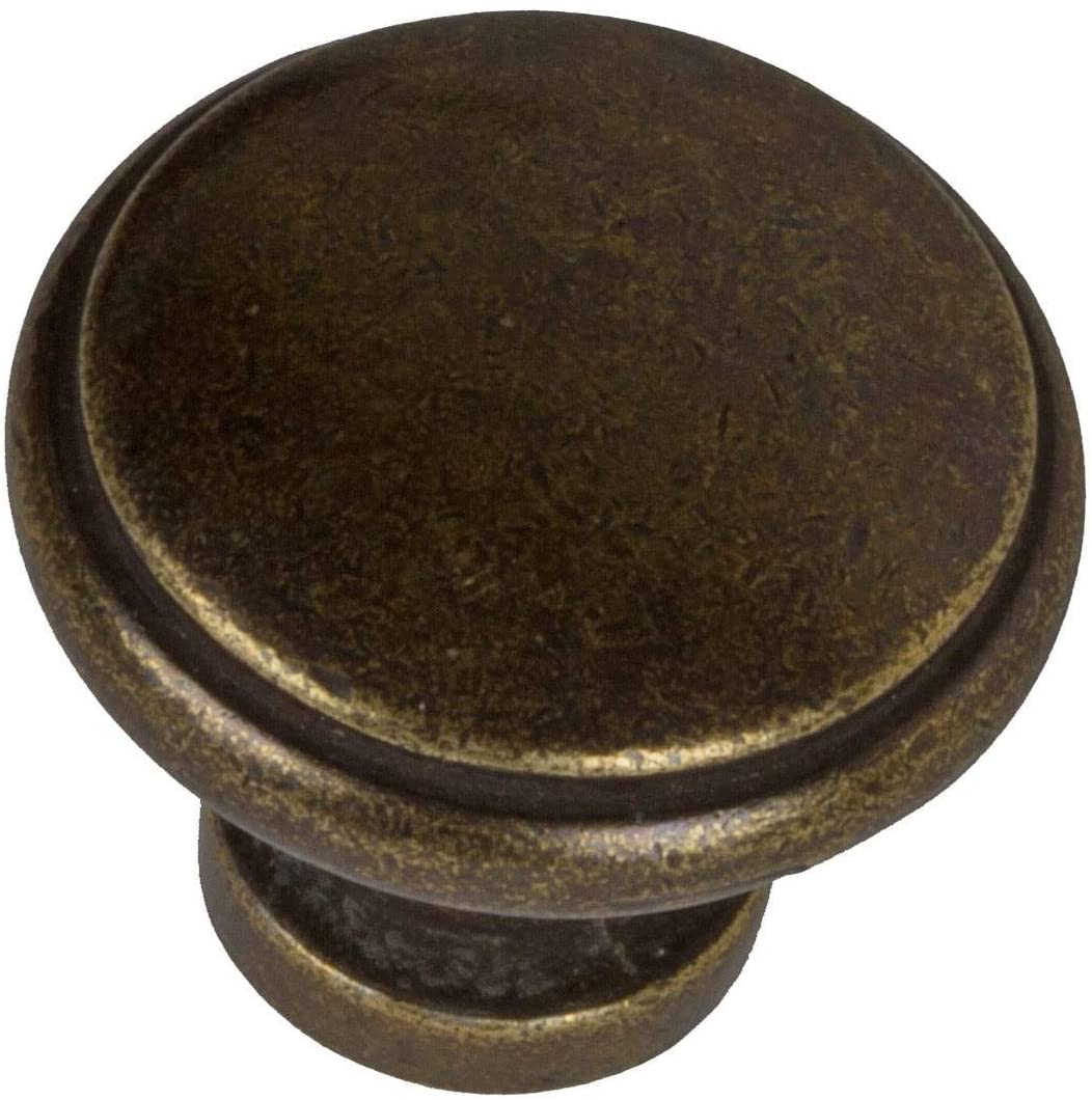 Antique Brass Round Ring Cabinet Knobs (Case 25) Traditional