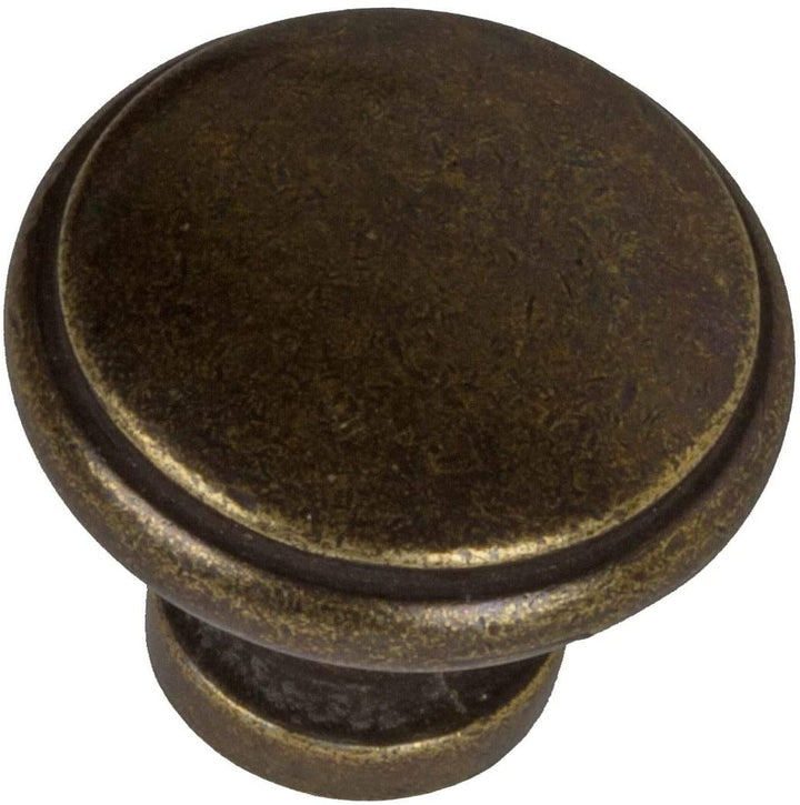 Antique Brass Round Ring Cabinet Knobs (Case 25) Traditional