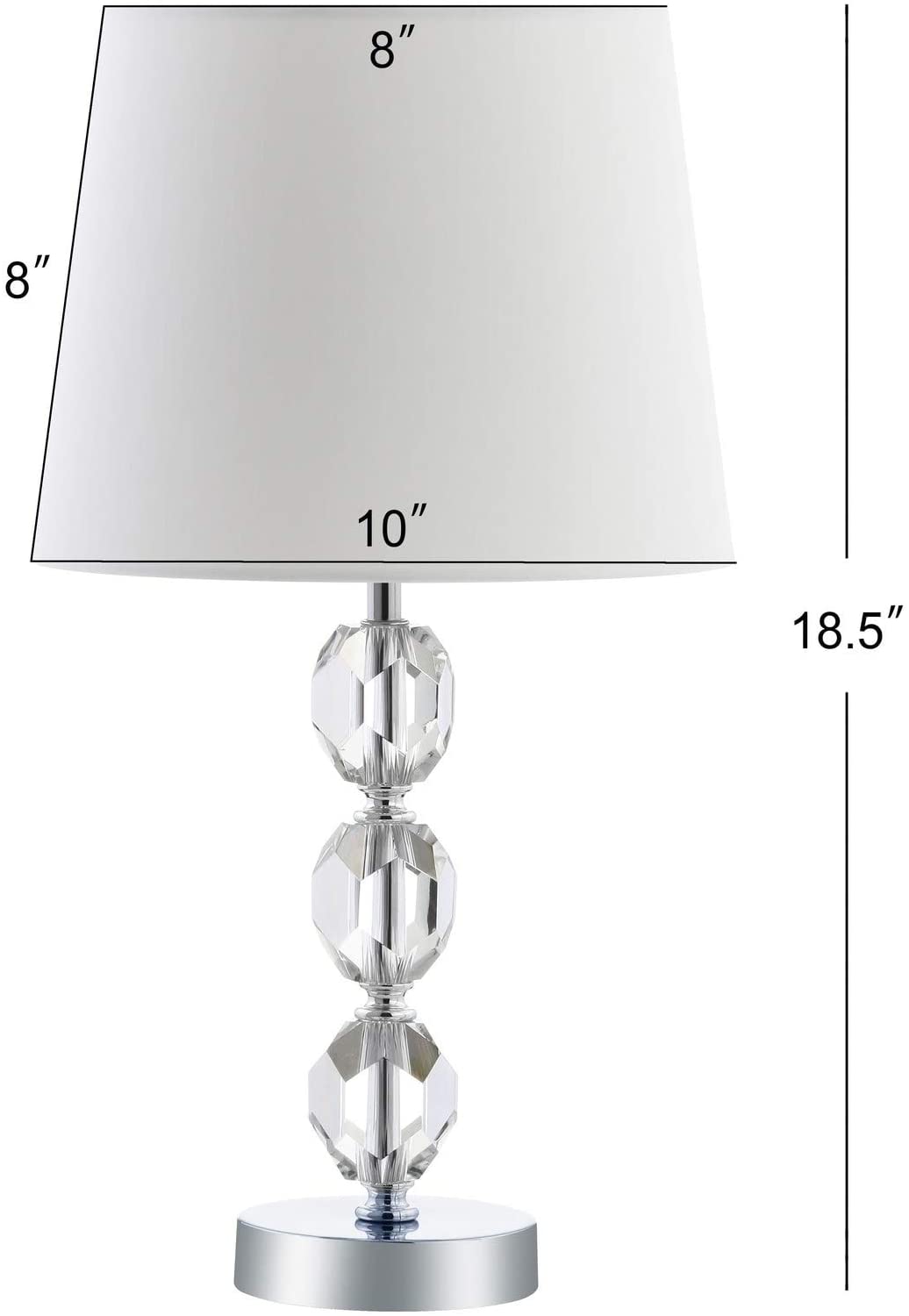 Lighting 19 inch Brockton Led Table Lamp Clear Modern Contemporary Transitional Chrome Bulbs Included Energy Efficient