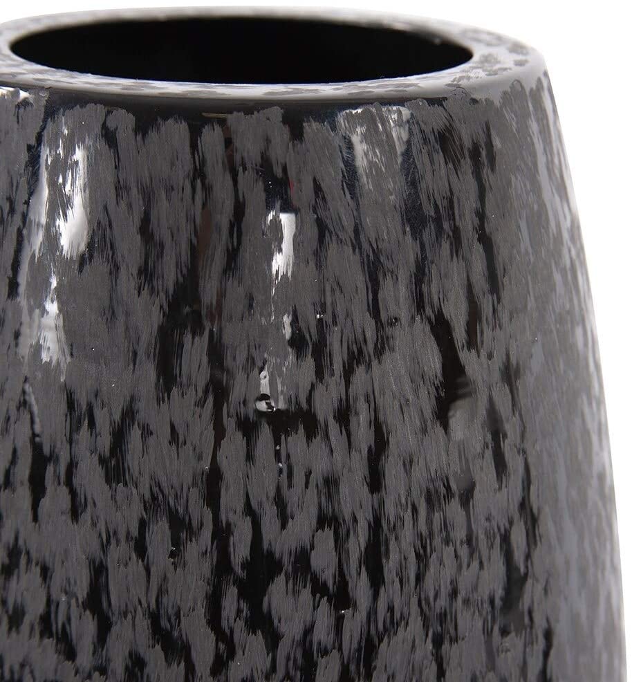 MISC Chiseled Texture Black Iron Cylinder Vase Large