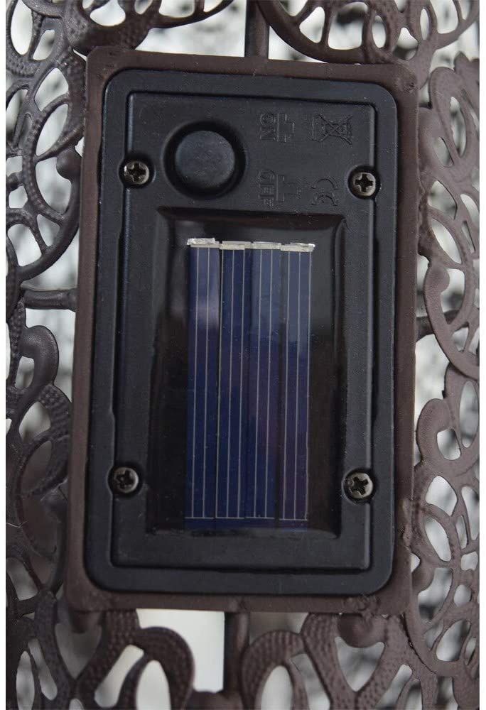 16 7 Inch Steel Indoor/Outdoor Animal Owl Statue Solar Light Brown Bulbs Included Energy Efficient - Diamond Home USA